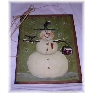 Country Snowman Christmas Wall Art Sign
