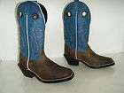 LAREDO Bukaroo Cowboy Work Boots 9 D Men Used Brown/Blue