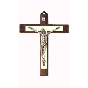 Wooden Crucifix with Gold   6 in Height   MADE IN ITALY