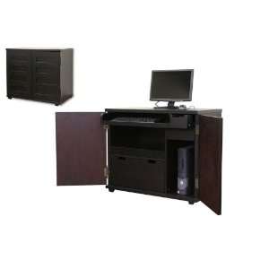   Black Wood Cabinet Style Modern Computer Desk Furniture & Decor