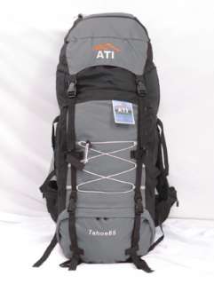 ATI Tahoe85 85L Internal Frame Hiking Backpack  Gray  