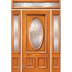   18x80 Solid Brazilian Mahogany Entry Door with Triple Glazed Glass
