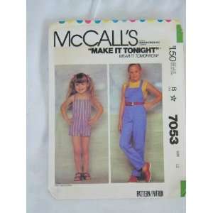  Vintage Girls Jumper Overall Pattern McCalls 7053 Size 12 