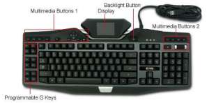 LOGITECH G19 Gaming Keyboard w/Color LCD + Program Key  