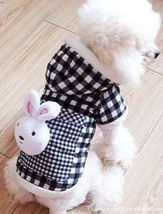 New Grid Rabbit Style Dog Clothes Apparel Coat S M L XL  