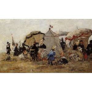   on the Beach at Trouville 2, By Boudin Eugène 