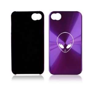  Apple iPhone 4 4S 4G Purple A412 Aluminum Hard Back Case Alien Head 