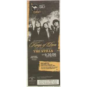  Kings Of Leon Original Newspaper Concert Poster Ad 2006 