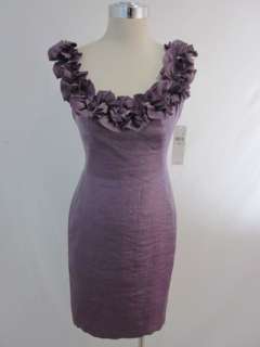 New London Times Grape Purple Shimmer Ruffle Sheath Dress 2P $90 
