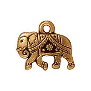  22K Gold Plated Pewter Indian Elephant Charm 12mm (1 
