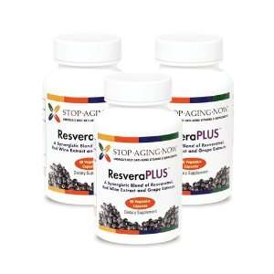  RESVERAPLUS® Resveratrol (3 Pack) 400 mg with Grape Seed, Red Wine 