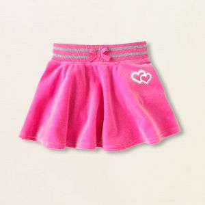 Toddler Girls Pink Velour Hearts ♥ Skirt 18 24 months  