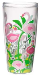 Tropical Pink Flamingo Insulated Tumblers 24 oz S/4  