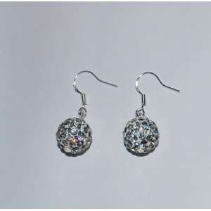  A Pair Swarovski Crystal Pave Ball 12mm White / Clear 