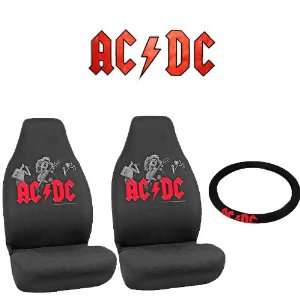 AC/DC Rock n Ride Car Truck SUV Universal Fit Bucket Seat Covers Pair 