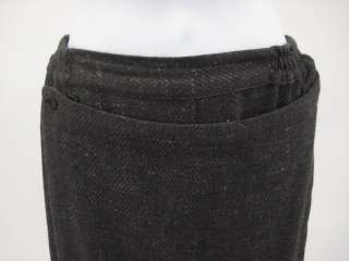 ESKANDAR Gray Wool Long Wrap Skirt Size 0  