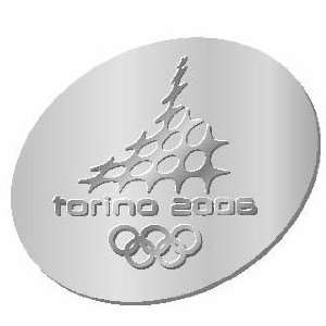   Torino 2006 Winter Olympics Silver Raised Logo Pin