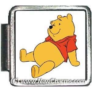 Winnie the Pooh Bear Resting Italian Charm Bracelet Jewelry Link 