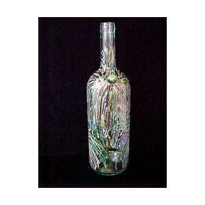   Hand Painted   Wine Bottle with Hand Painted Stopper