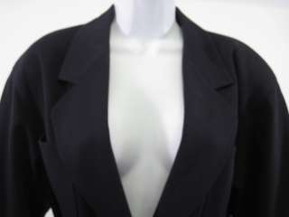 LOUIS FERAUD Navy Blue Belted Wool Skirt Suit Size 8  
