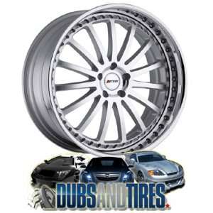 com 20 Inch 20x9 Petrol wheels Faust Silver w/ Chrome Lip wheels rims 