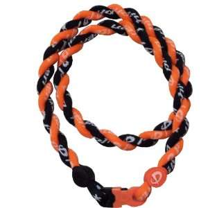   Custom Tornado Necklace   Bright Orange with Black 20 Finished Length