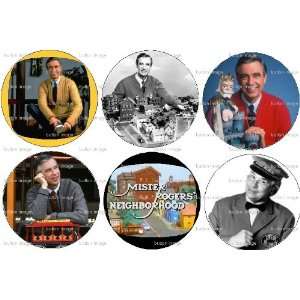  Set of 6 Mister Rogers Pinback Buttons 1.25 Pins Mr. Fred 