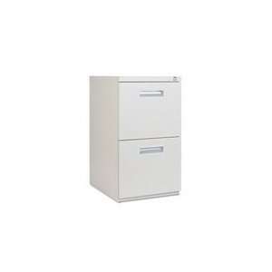  Fixed Pedestal File, Two File Drawers, Light Gray, 15 7/8w 