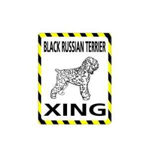 BLACK RUSSIAN TERRIER Crossing   Window Bumper Laptop Sticker