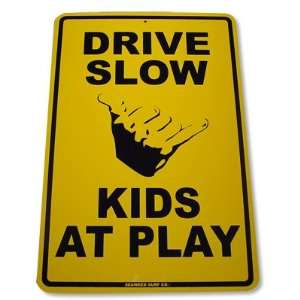 Drive Slow Aluminum Sign in Yellow