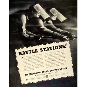   Battle Stations WWII Military World War II   Original Print Ad Home