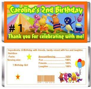 10 PERSONALIZED BACKYARDIGANS CANDY BAR WRAPPERS  