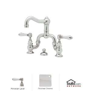 Acqui Deck Mounted Bathroom Bridge Faucet with Metal Levers Pop Up and 