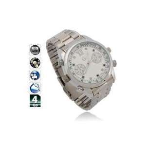  L 50 640 x 480 4GB HD Spy Camera Wrist Watch Silver 