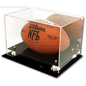  Deluxe Acrylic Football Display Case with Gold Risers and 