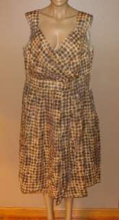 ADRIANNA PAPELL WILD TIGER DOTS EVENING GOWN DRESS 18W  