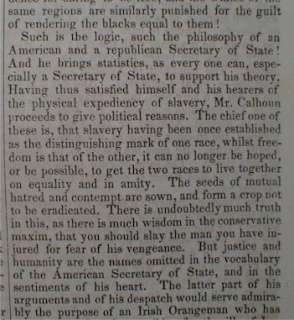 John Calhoun on Texan Slavery 1844 Texas Wedding  