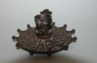 CAST IRON HAND CHAMBER CANDLE HOLDER JAPANESE SCIENTIST c. 1820
