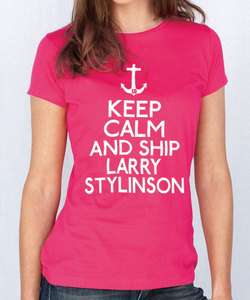 One Direction T shirt   Keep Calm and Ship Larry Stylinson Tee Shirt 
