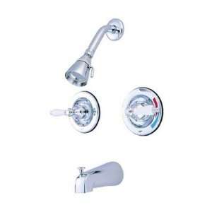   Twin Handles Pressure Balanced Tub & Shower Faucet, Polished Brass
