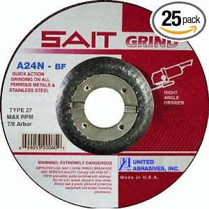  SAIT 20070 Type 27 Grinding Wheel, 5 x 1/4 x 7/8, A24N, 25 