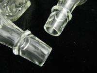 Vintage Clear Glass Crystal Oil Vinegar Cruet Hollow Stoppers 