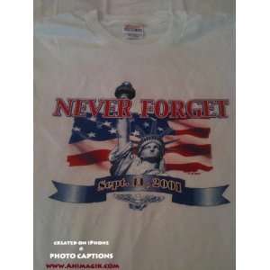    Never Forget   USA Flag T shirt (X large) New 