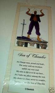 OMEGA PSI PHI, SON OF THUNDER, 8 X 20, WITH WORDS  