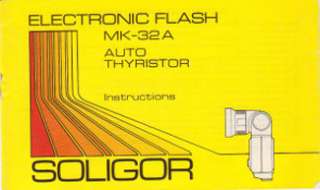 Soligor MK 32A Flash Instruction Manual Original. English; 18 pages 