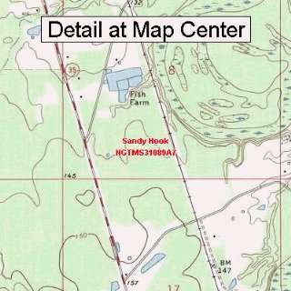  USGS Topographic Quadrangle Map   Sandy Hook, Mississippi 