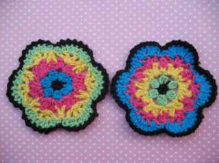 12 Large 2.75 Handmade Crochet Flower Appliques  