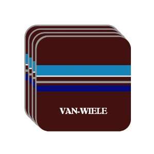 Personal Name Gift   VAN WIELE Set of 4 Mini Mousepad Coasters (blue 
