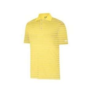  Adidas ClimaLite Two Color Stripe Logo Polo   Yellow 