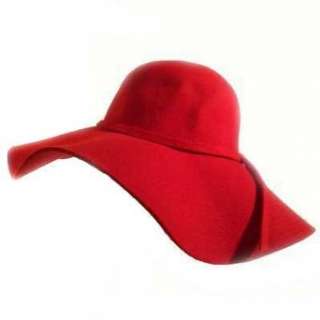  Seductive Red Wide Brim Diva Style Floppy Hat Clothing